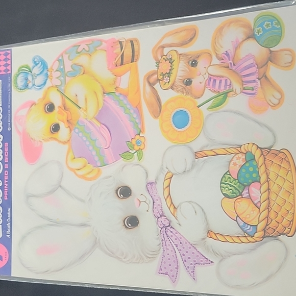 🐇💲1️⃣ 🐇 NEW🥚 Easter Cutouts 7 Pc Assorted Sz Dual Print Hanging Decorations - Picture 5 of 12